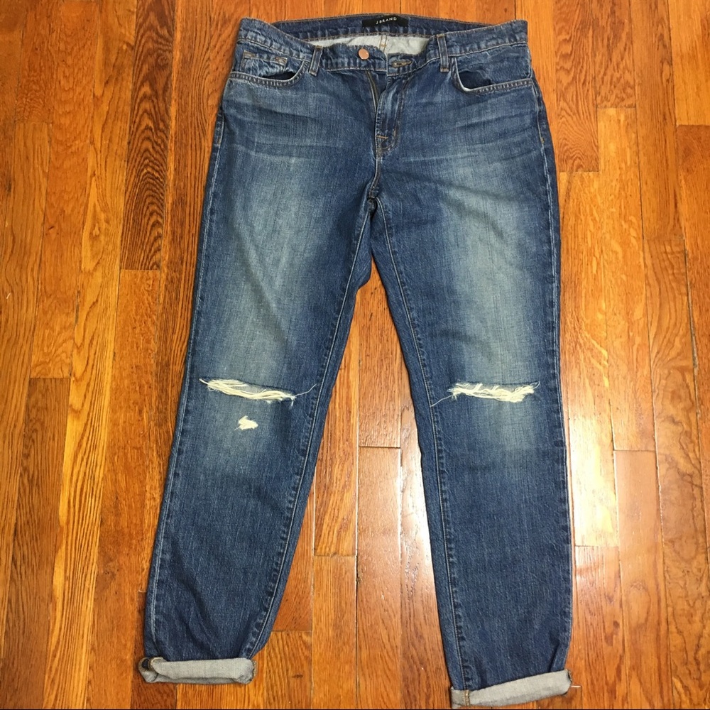 J Brand Distressed Boyfriend Jeans